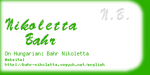 nikoletta bahr business card